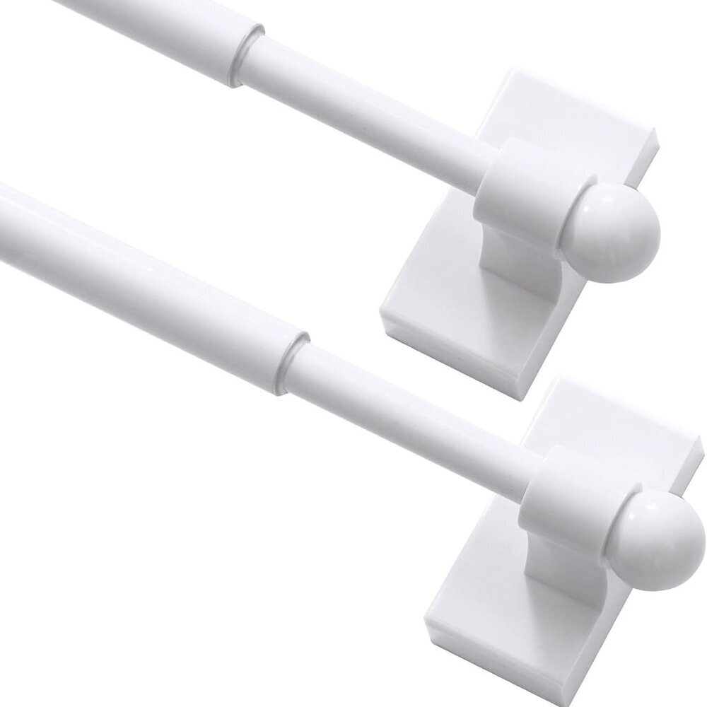 2 Pack Magnetic Curtain Rods for Metal Doors with Adjustable Length,Extends from
